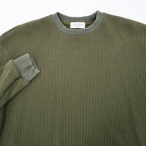 JOHN ELLIOTT Sweater Mens 1 Cotton Corduroy Crewneck Long Sleeve Pullover Green
